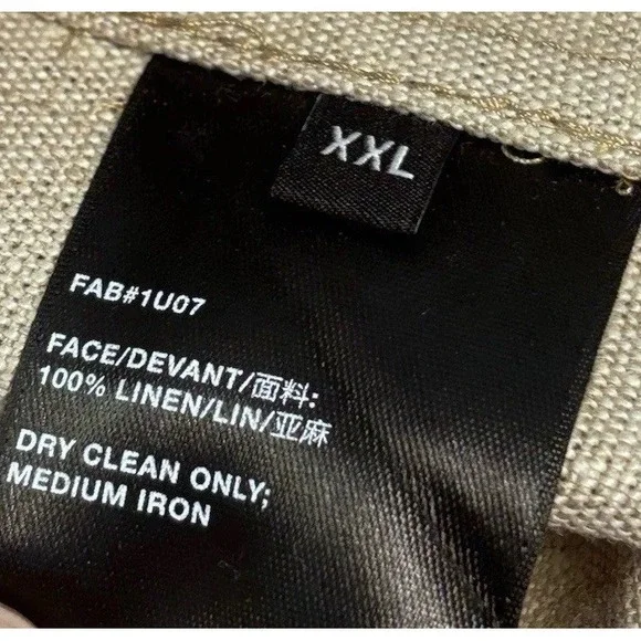 NWOT Lafayette 148 100% Linen Jacket 2XL Blue Khaki Brown $1,498 Leather Straps - Picture 8 of 9